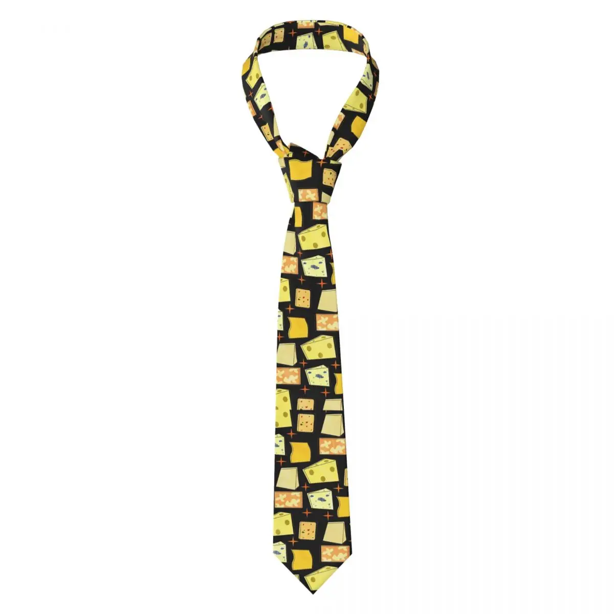 Cheese Pattern Necktie for Men Silk Polyester 8 cm Neck Ties Party Suits Tie Classic Gravatas