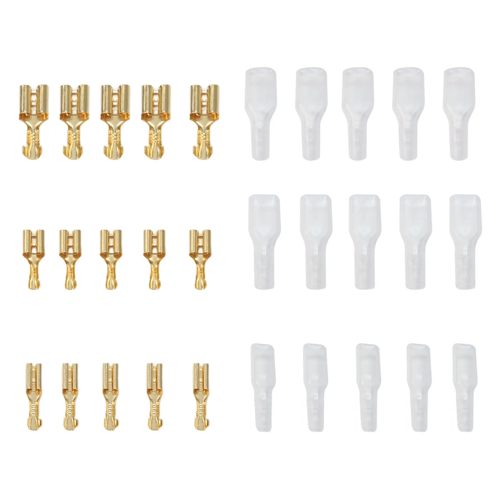 120-Piece Flat Spade Connector Kit with 2.8mm 4.8mm 6.3mm Sizes and Insulating Sleeves Compatible with AWG 14 to AWG 22 Wires
