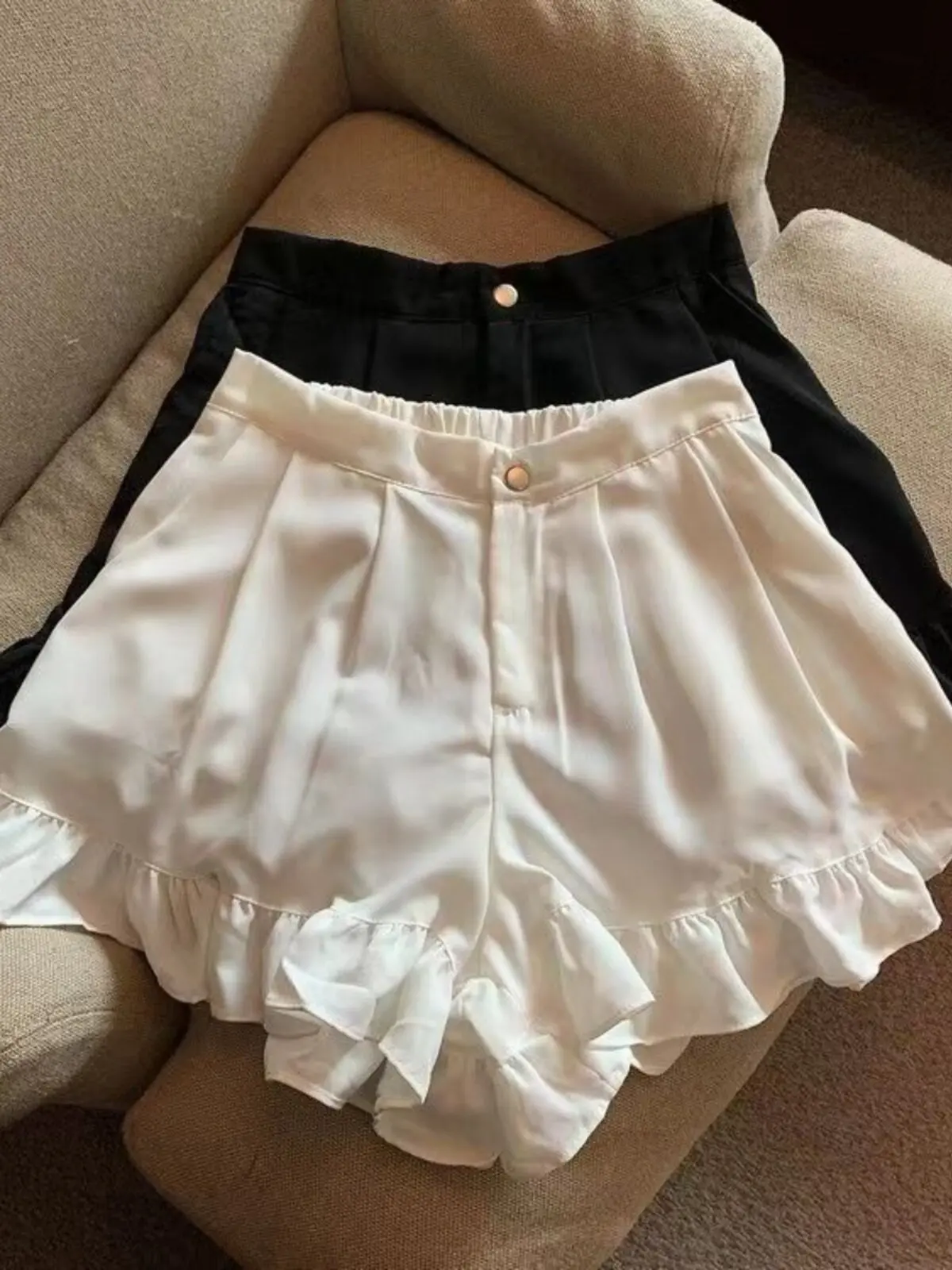 

plus Size Women's High Waist Wide Leg Short Pants Casual Loose Fit Sporty Hot Pants Korean Style Commute Fashion