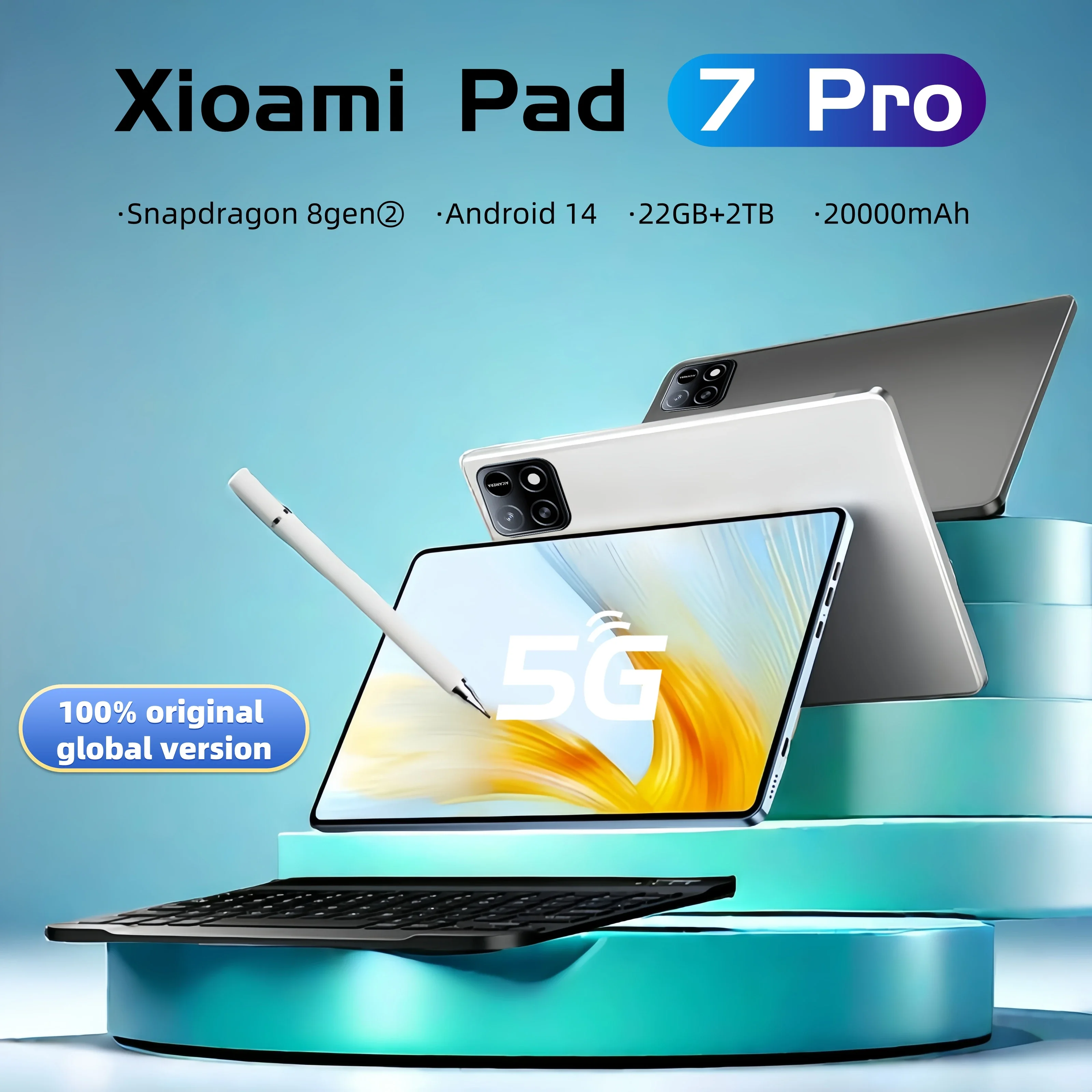 Pad 7 Pro Tablet 2025 NEW Original MI 11inch Snapdrago 8gen2  HD 4K Android 14 22GB+2T 20000mAh 5G Dual SIM WiFi GPS Tablet PC