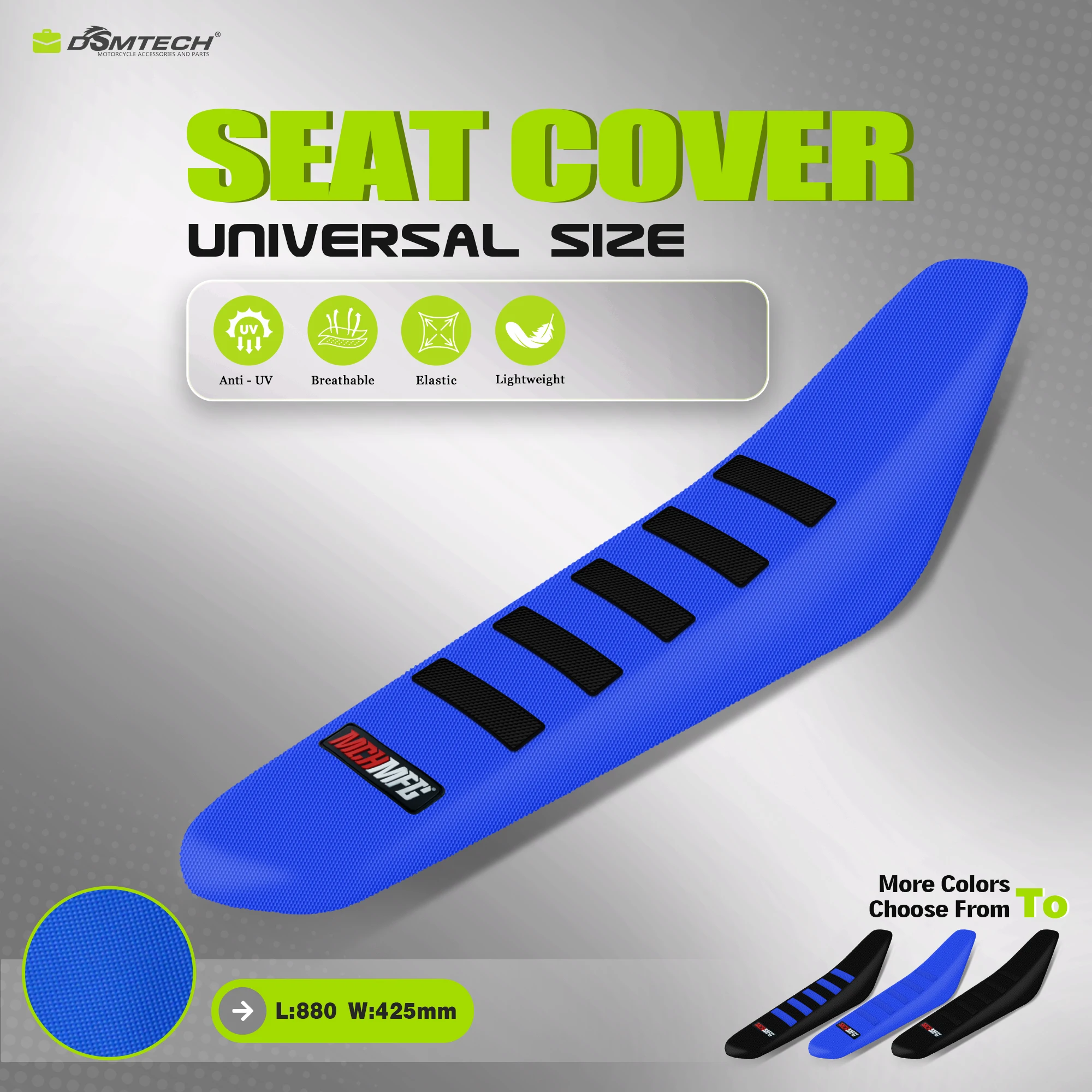 

DSMTECH Universal Gripper Enduro Motorcycle Seat Covers for YZ YZF SX EXC CRF KXF TC Anti-slip Waterproof Rubber Seat Covers