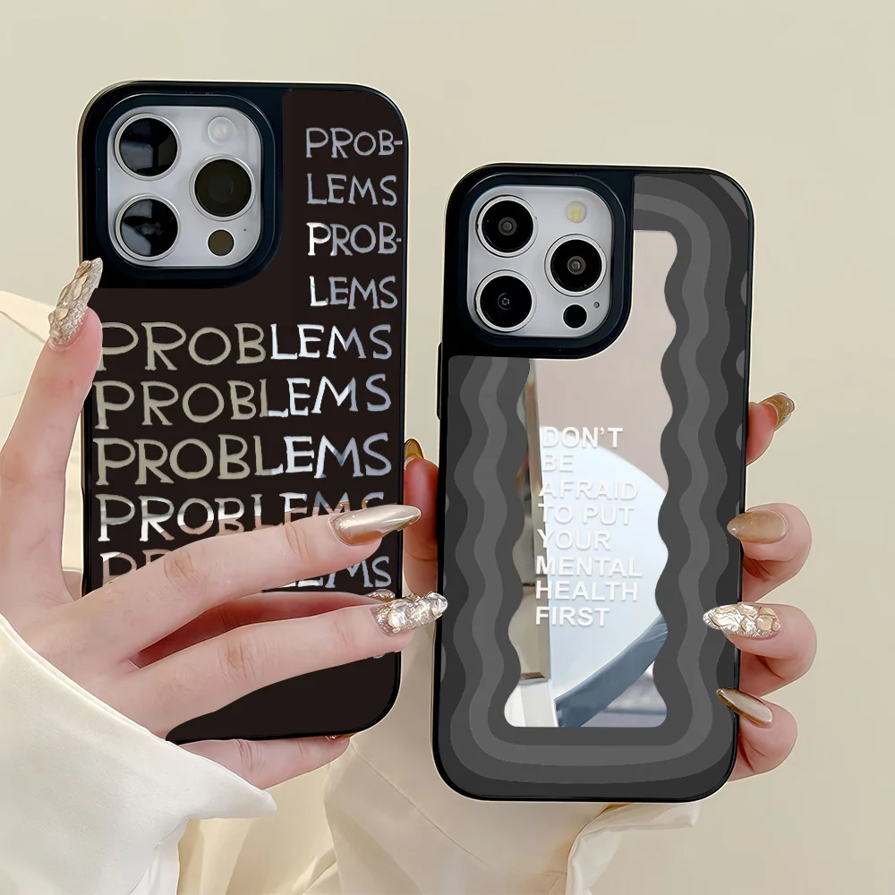 เคสโทรศัพท์กระจกขอบดำ สำหรับ iPhone 16 Pro, iPhone 14, 13, 11, 17, 12, 15 Pro Max เคสกันกระแทกขอบนิ่มซิลิโคน