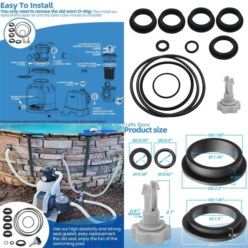 Y3NA Swimming Pool Sand Filter Pumps Seal Gasket And O-Rings Valves Replacement Parts