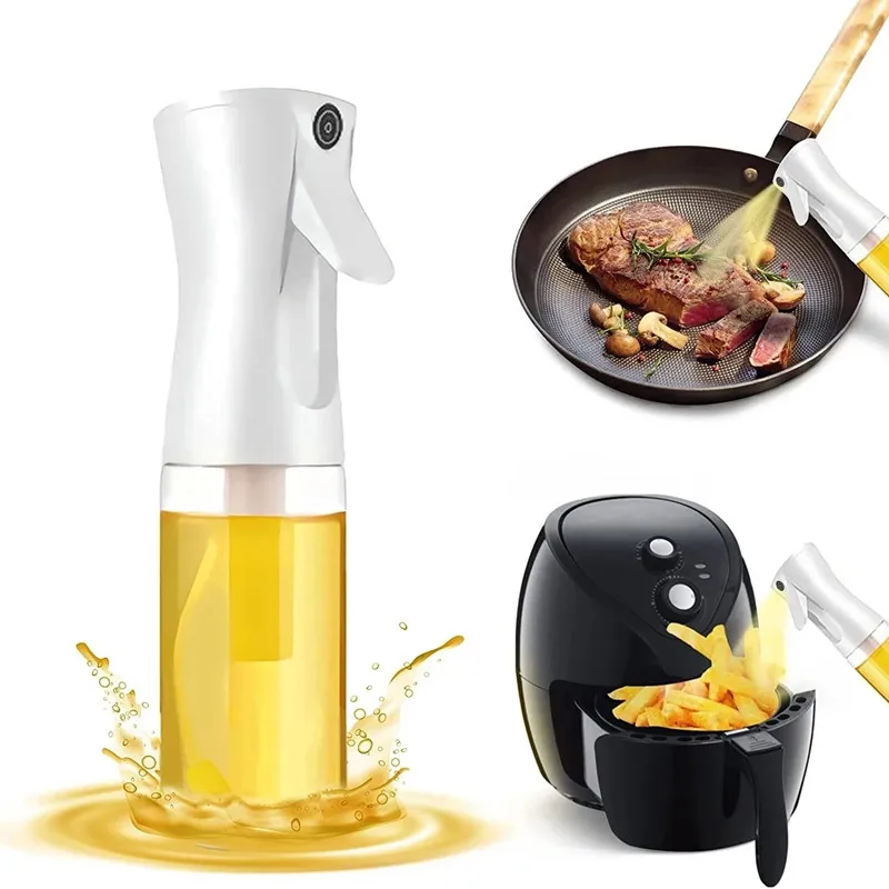500ML BBQ Cooking เครื่องสเปรย์น้ำมันอุปกรณ์ครัวเบเกอรี่สเปรย์น้ำมันสำหรับหม้อทอด Air Fryer 200ML สลัดน้ำส้มสายชูขวดใส่น้ำมัน Dispenser