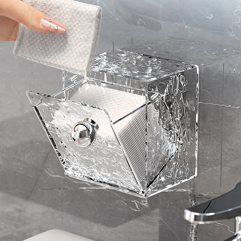 

Innovative Bathroom Wall-mounted Flip Storage Box For Cosmetic Cotton Swab Hair Band Lipstick