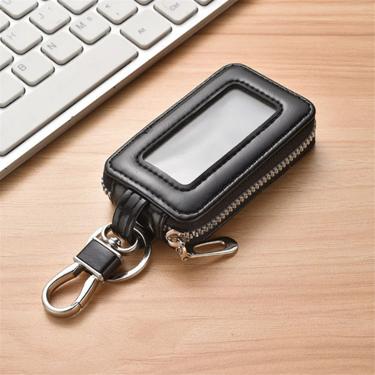 A002 Car Key Case Key Protector Smart Key Chain Coin Holder Keyring Wallet Zipper Retro Bag for Auto Remote Key