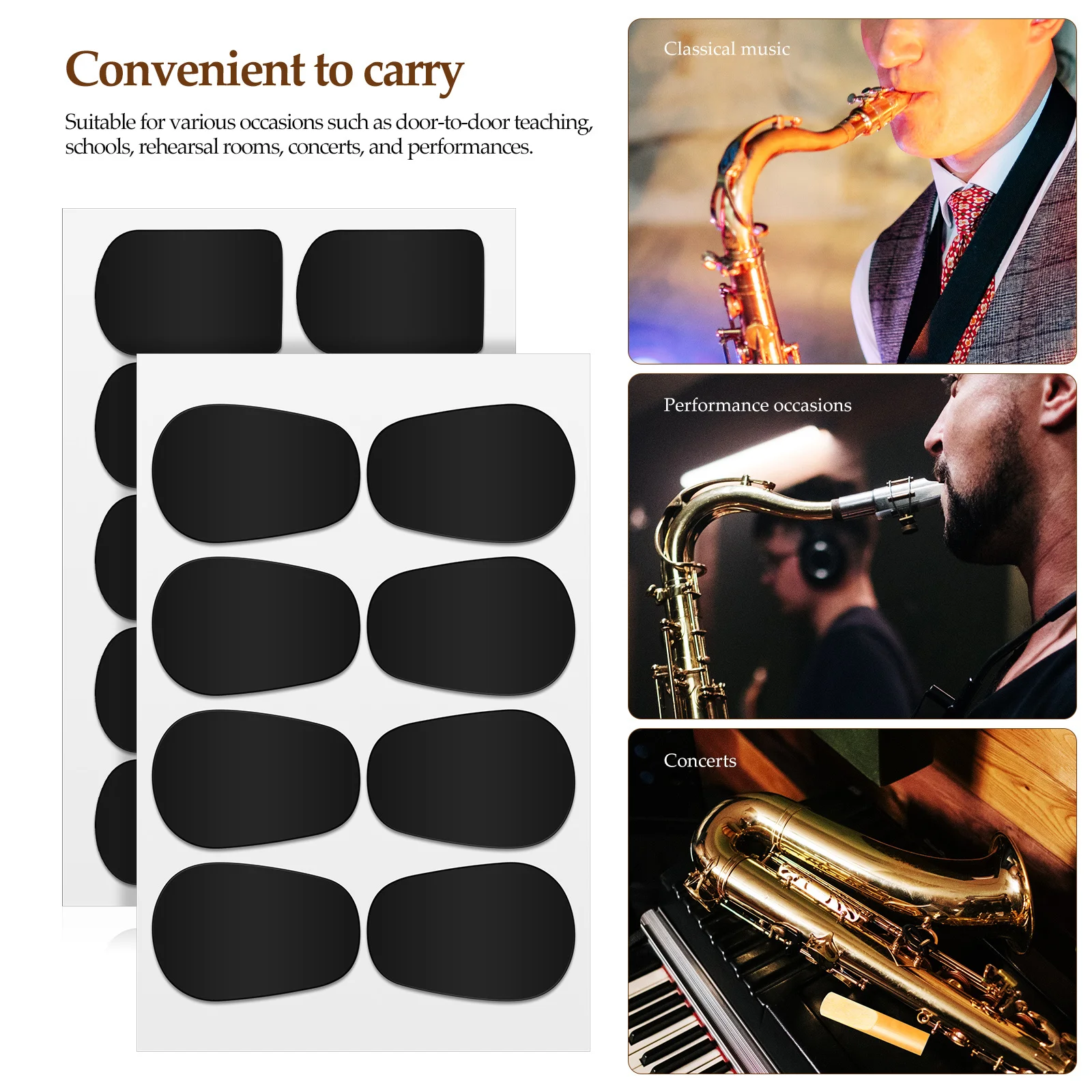 

94Pcs Sax Pad Cushion for Saxophone Clarinet Reduces Resonance Quality Music Gift Saxophone Patch Sax Pad Cushion