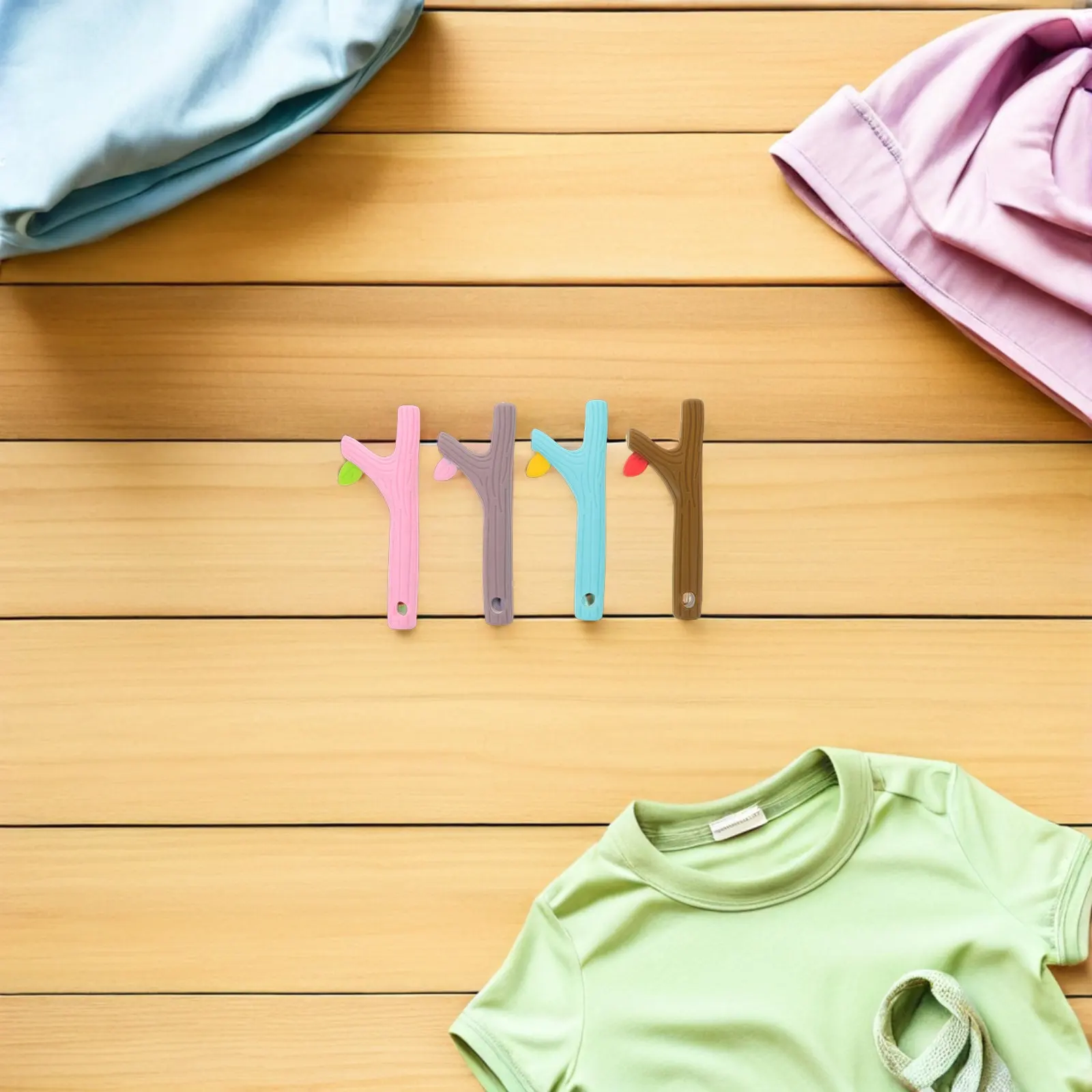

4Pcs Silicone Teething Sticks for Babies Hollow Branch Design Soft Bpa-Free Sensory Chew Rods Infant Toddler Teething Relief
