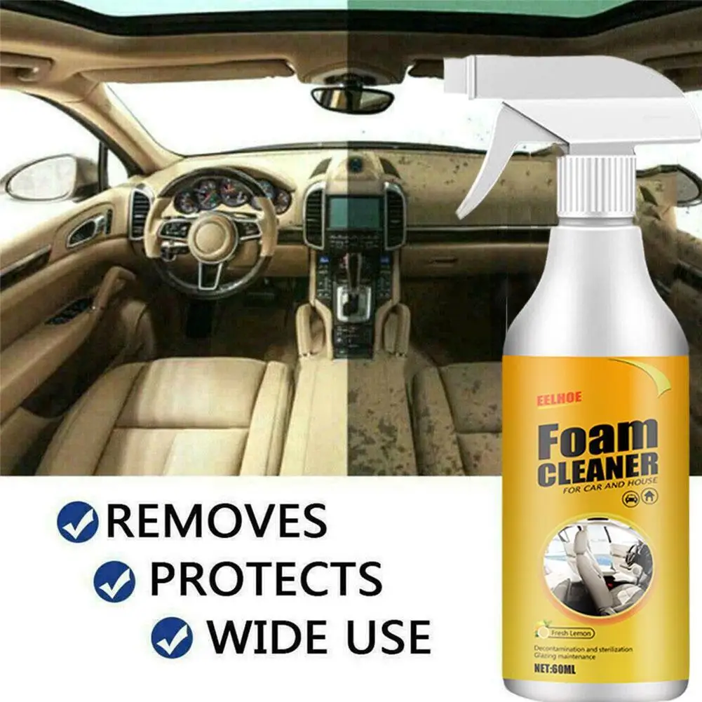 60/120ml Multi-purpose Foam Cleaner Anti-aging Cleaning Cleaning Car Automoive Home Cleaning Interior Foam Spray Home H2g4