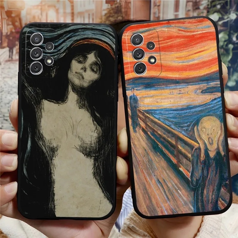 Munch Vintage Oil Painting Fine Art Phone Case For Samsung Note 20 10 9 8 Pro Plus Ultra M80s M20 M31 M40 M10 J7 J6 Prime Shell