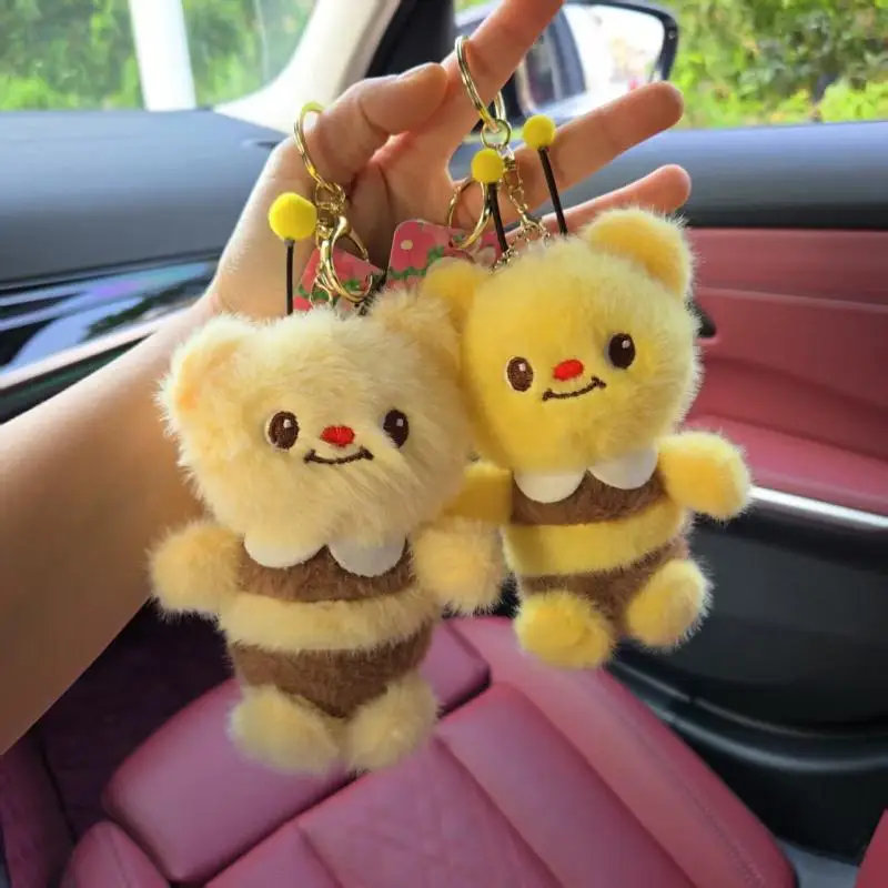

Плюшевый брелок-медведь с пчелиным жиром, 1 шт., милый мультяшный кулон для украшения рюкзака