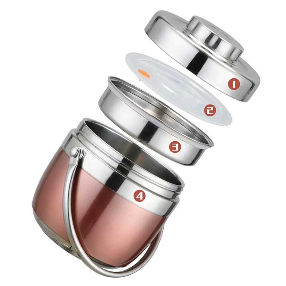 

1.2L Stainless Steel Insulated Lunch Box 2-Tier Bento Container Heat Resistant Portable for Picnic School Office