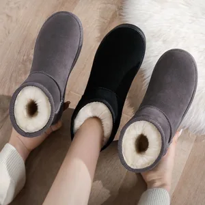 Botas femininas de neve de inverno, sapatos de algodão, mais velo, espessadas, quentes, achatadas, curtas, antiderrapantes, Novo, 2022 10 principais vendas botas feminina plus size - №6