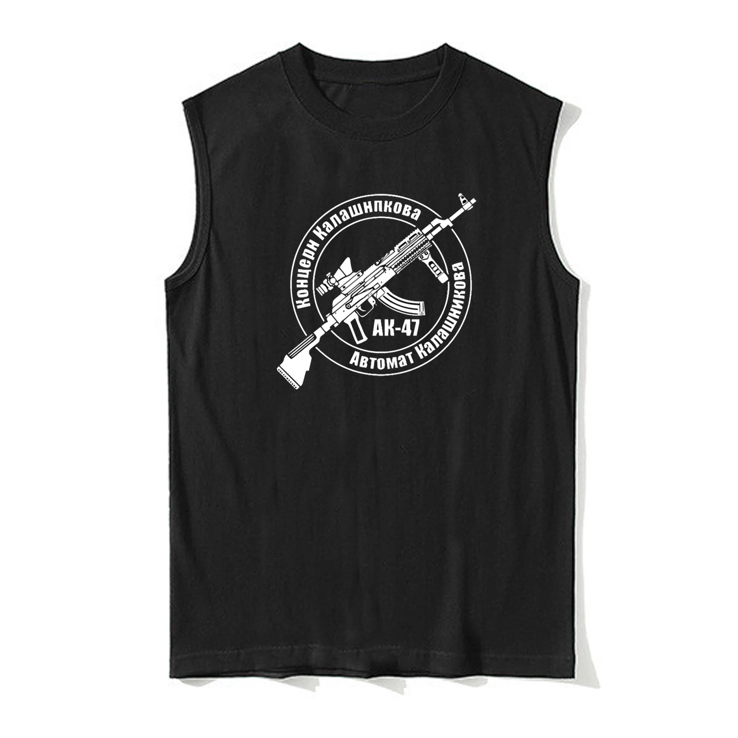 Kalashnikov Modern AK-47 Assault Rifle Tanktop 100% Cotton O-Neck Summer Casual Mens Vest Sleeveless T-shirt Fashion Streetwear