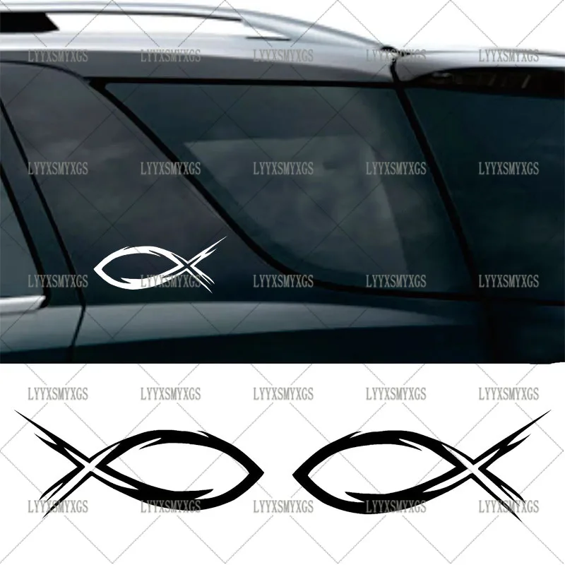 

Self-Adhesive Custom Creative Jesus Fish Car Stickers Waterproof Sunscreen Vinyl Decal PVC wholesale Car Accessories