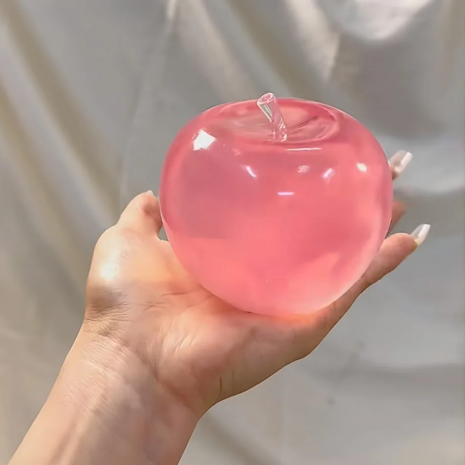 ASMR Apfel-Formbarer Stressball Kokosnussöl Quetschbarer Transparenter Apfel Nicht-Springender Quetschball Sensorisches Spielzeug Stressabbau-Spielzeug – Detail 7