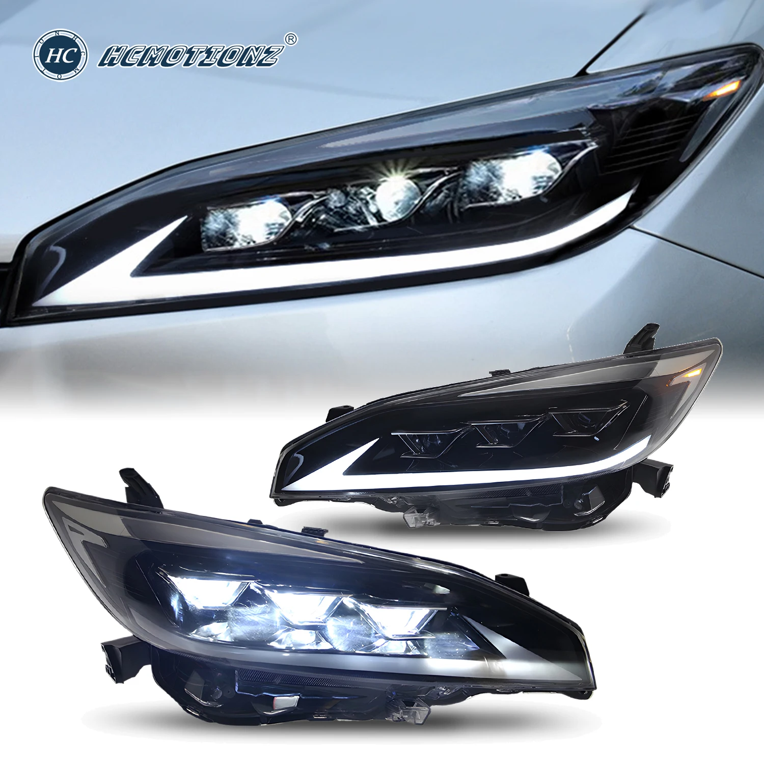 

HCMOTIONZ Full LED Headlights Assembly for Toyota Wish 2009-2017 2th Gen AE20 Car Lighting System Front Lamps DRL