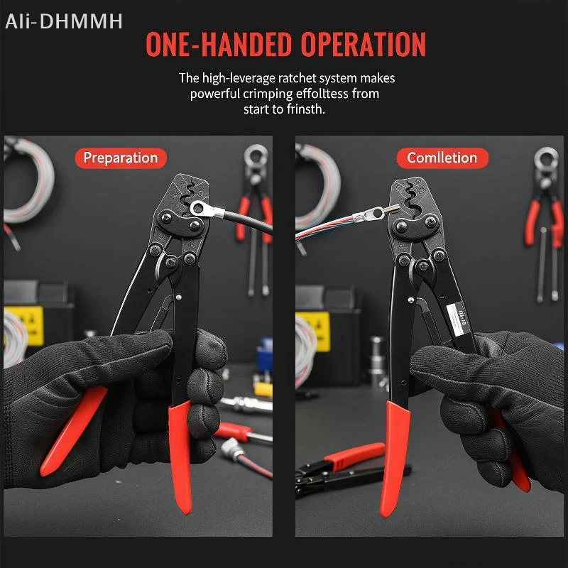 ZLinKJ 1Pcs HS-16 High Precision Crimping Pliers Japanese Style Ratchet Wire Crimper for Home Wiring Electrical Maintenance Jobs