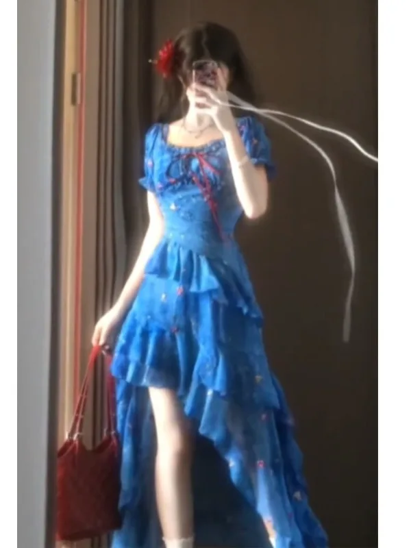 Beach Vaion Sle off oulder bloemenprint rok unieke mooie taille cinched zomer Dr dames Faion Ci woon-werkverkeer