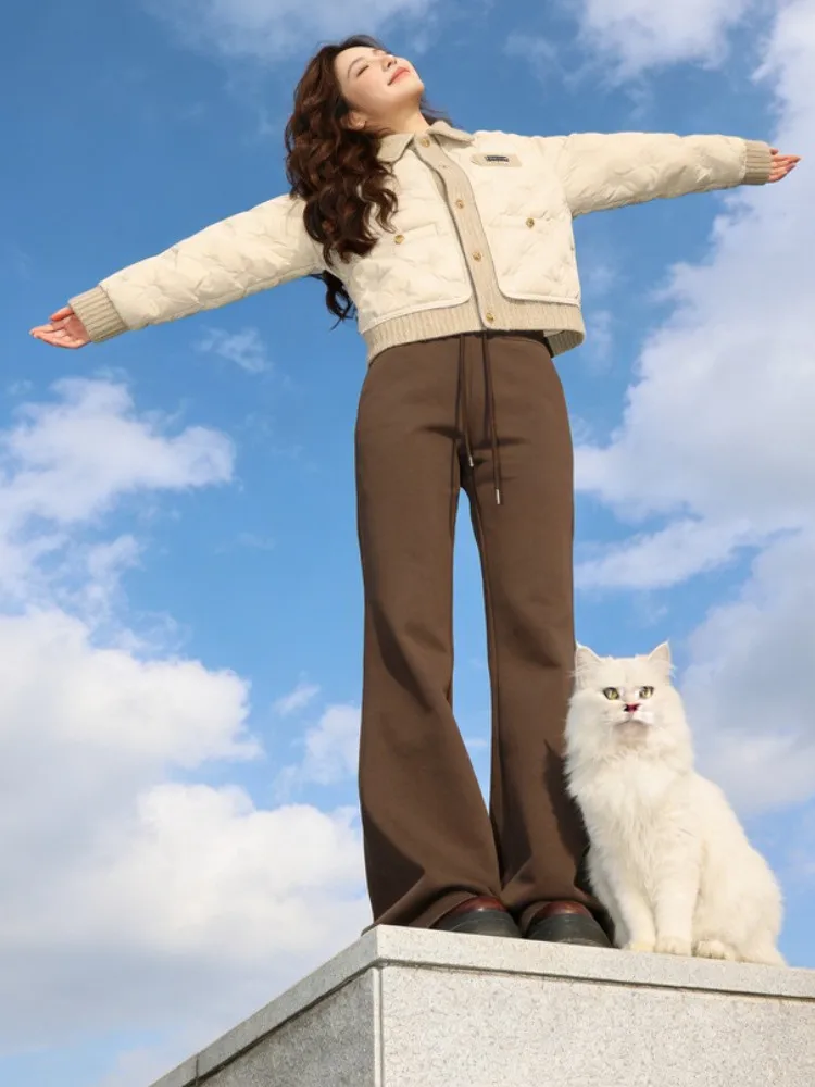 

Зимняя женская пуховая куртка из хлопка: теплая, уютная, с модным воротником, больших размеров, в корейском стиле, свободного кроя, эксклюзивно онлайн