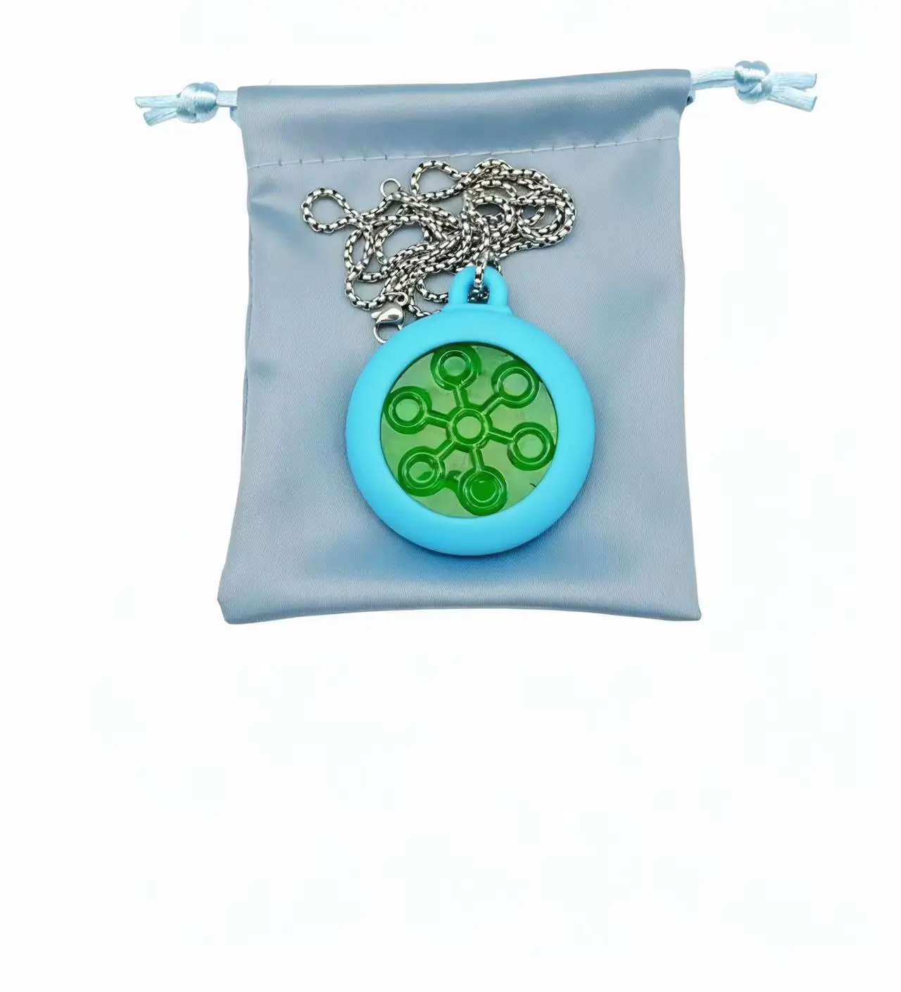 1pc Amezcua Mini Bio Disc Bio Glas Silikon kleine Anhänger Anion Silikon Halskette Unisex Bio Disc Chi Anhänger Halskette – Detail 4