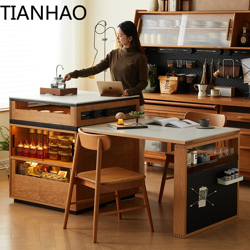 High Quality Design Glass Tables Black Light Nordic Restaurant Island Dining Tables Extensible Kitchen Mesa Comedor Furniture