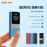 SERVO BM150 Dual SIM Mini Mobile Phone Magic Voice Bluetooth Dialer Speed Dial Call Recording Little Mobile Cellphone for Backup