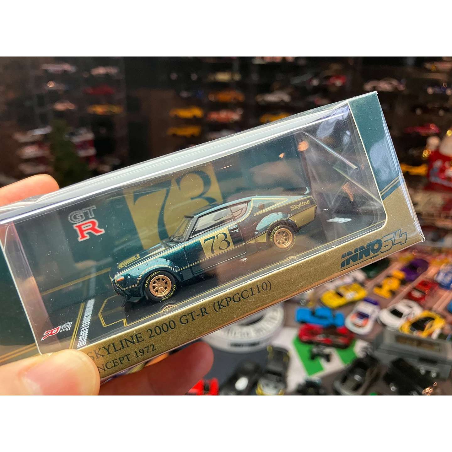 inno-1-64-スカイライン-2000gt-r-kpgc110-レーシングコンセプト-m-グリーン-ino-新品ダイキャストモデルカーコレクション限定版合金