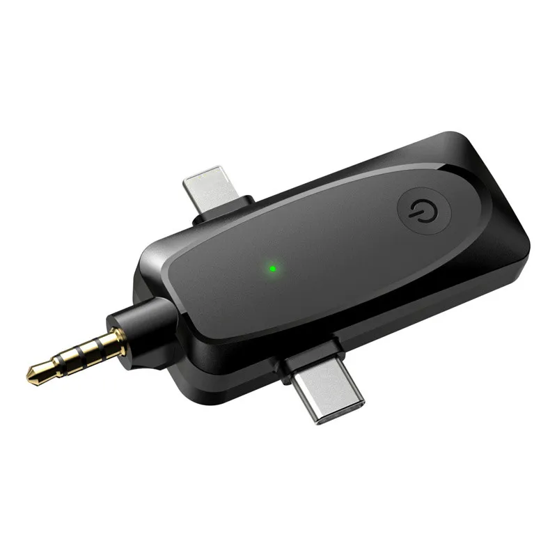Vandlion 3ใน1 Wireless Live Lavalier ไมโครโฟนมินิ3พอร์ตการบันทึกแล็ปท็อปไมโครโฟนไร้สายสำหรับกล้องโทรศัพท์ Vlog K24