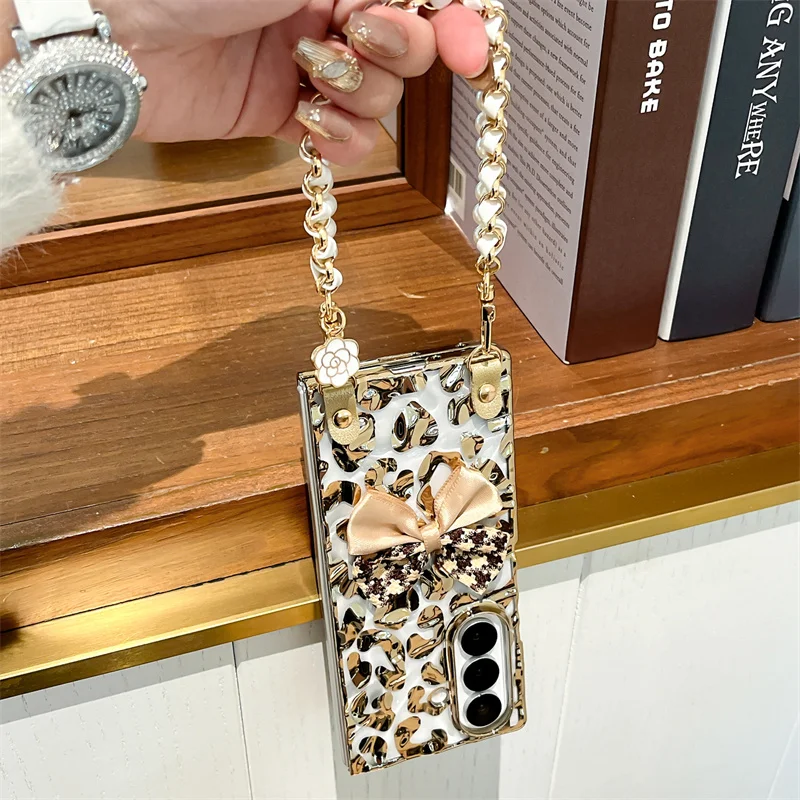 حافظة لهاتف سامسونج جالاكسي Z Fold 7 6 Fold7 Fold6 مع سلسلة حافظة لطيفة ZFold7 Funda