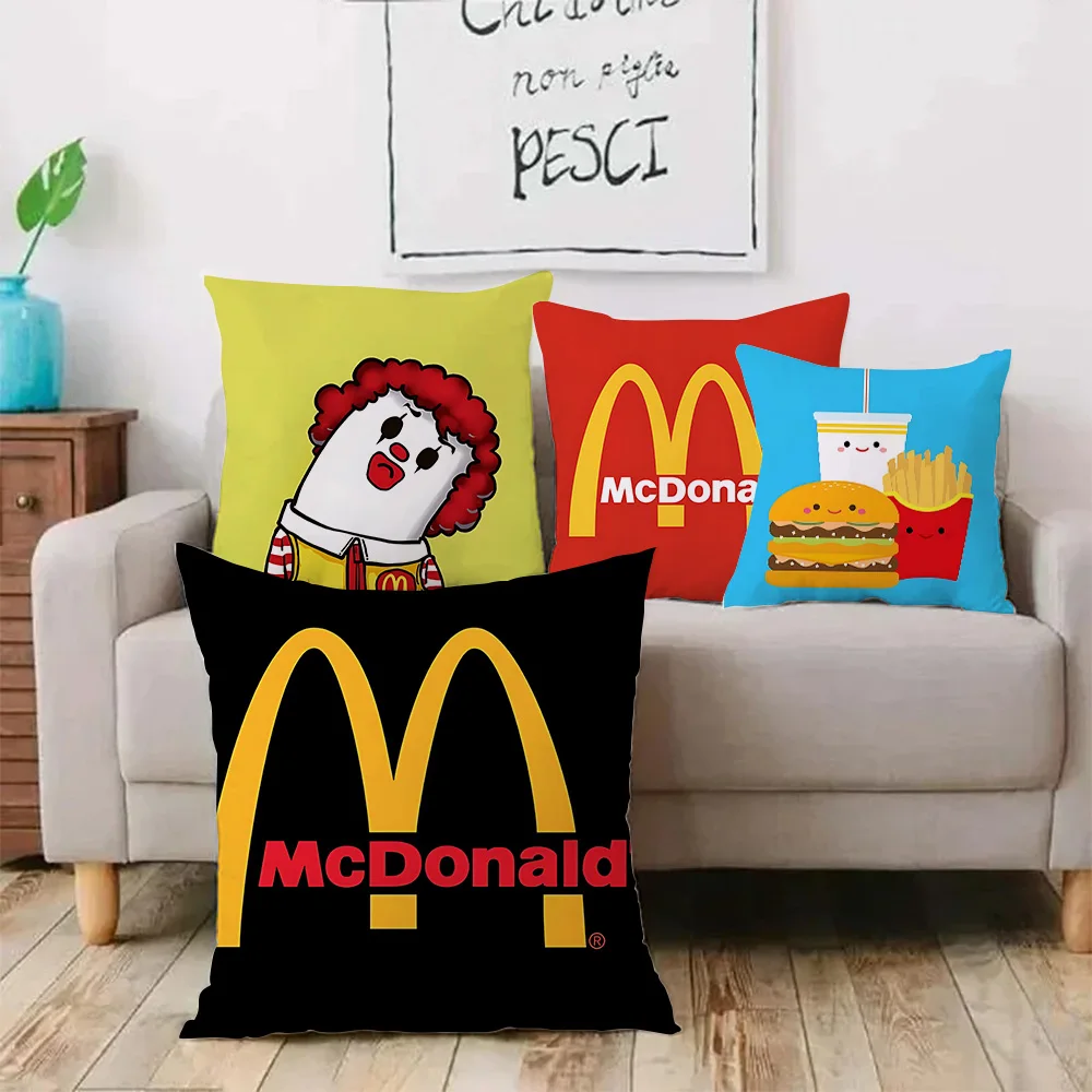 Pillow Covers Cartoon Mcdonalds Fries Sofa Decorative Home Double-sided Printing Short Plush Cute Cushion Cover