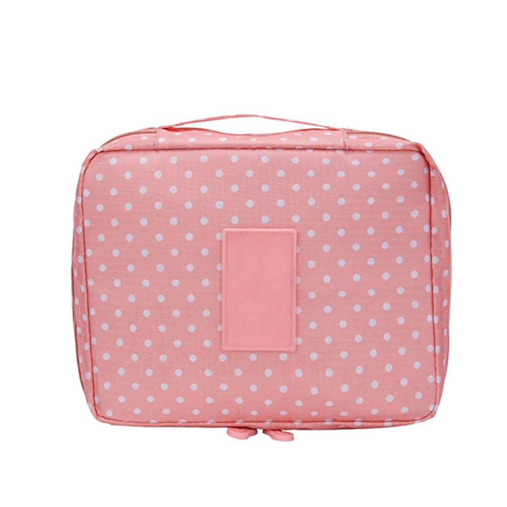 

Portable Travel Toiletry Bag Lightweight Durable Makeup Pouch Large Capacity Scratch Resistant Green Dot For Trip