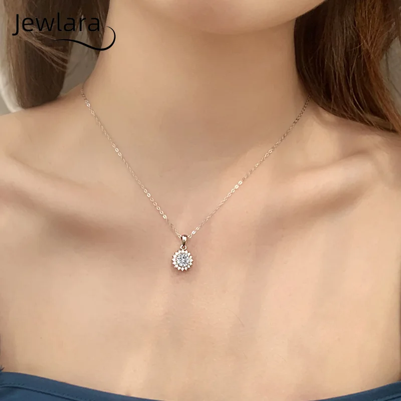 Jewlara Mozzarella Diamond 925 Sterling Silver Sunflower Necklace ins Ladies Flower Pendant Collarbone Necklace Jewelry