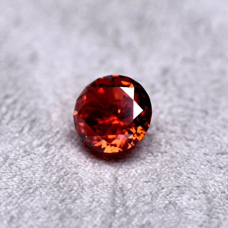 Hochwertiger Zirkonia mit Top-Crushed-Ice-Schliff, runder Form, roter Farbe, Labor-Diamant, 4K-Schliff, 5A+ Qualität, Großhandel – Detail 5