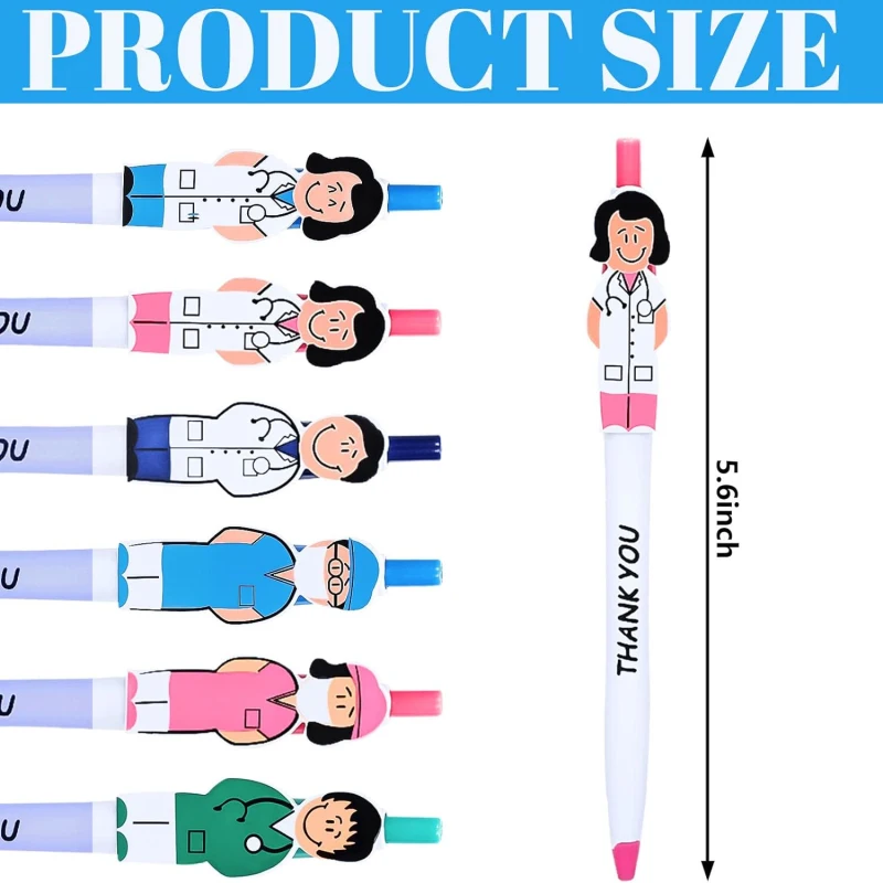 

Шариковая ручка с креативным дизайном врача и медсестры, милые канцелярские принадлежности для письма для офиса и школьников, подарочная ручка с чернилами 0,5 мм, 50 шт.