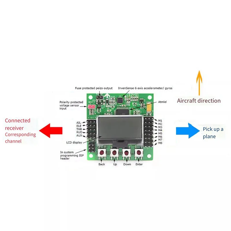 Carte de contrôle de vol LCD multirotor B24C-2X KK 2.1.5 V1.19S1PRO Quadcopter KK2 6050 MPU pour drone de course FPV RC