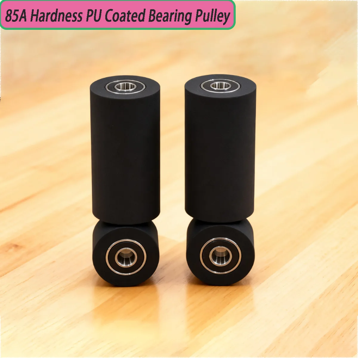 85A Hardness PU Coated Bearing Pulleys - Wear-Resistant Silent Urethane Rubber Guide Wheels for Conveyor & Pressure Applications