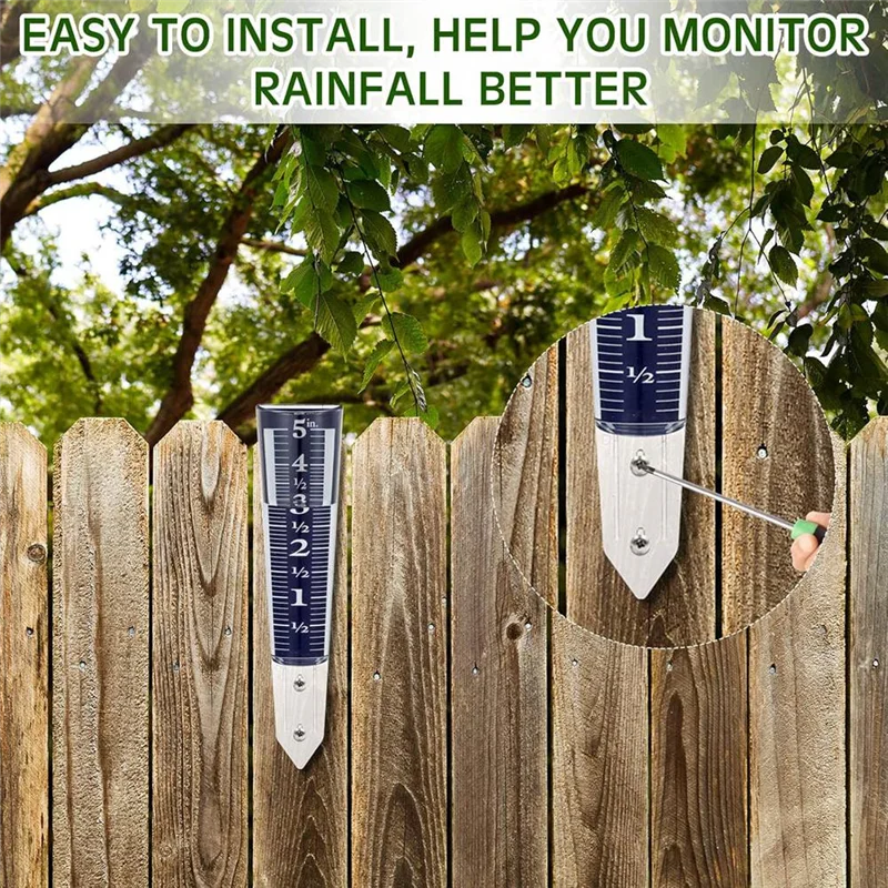 A25F-4 pezzi scala di ingrandimento e numeri per pluviometro con capacità di 5 pollici per prato da giardino