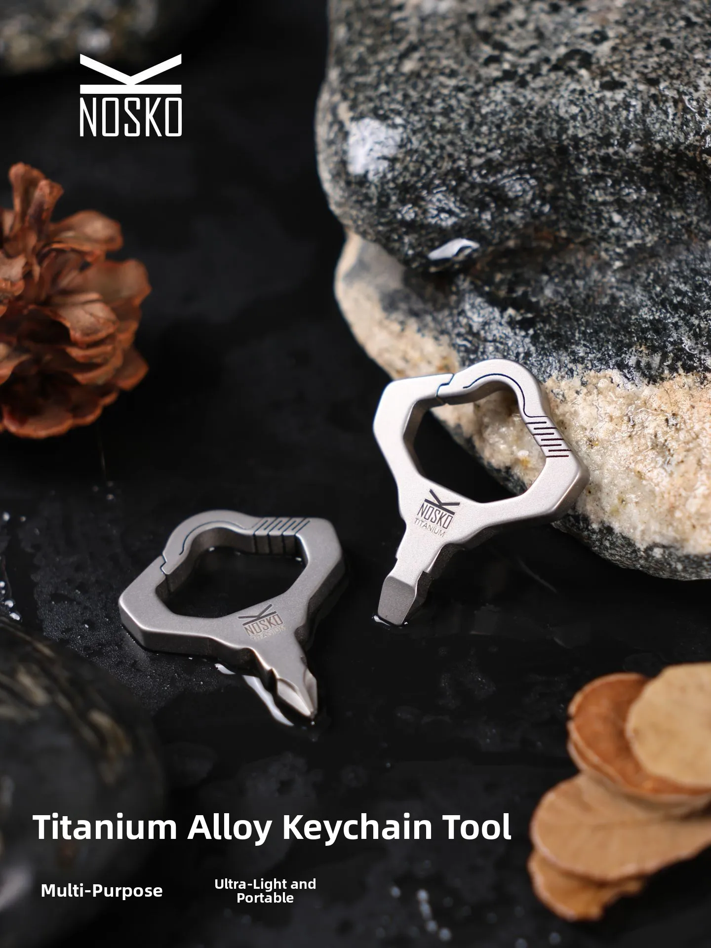 Titanium Alloy Screwdriver Outdoor Portable Multi-tool Keychain Necklace Pickaxe Cross Head Handy Camping Travel Accessories