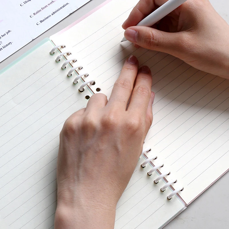 1pc 30 fori anello di rilegatura in plastica a fogli mobili anelli a spirale a molla striscia legante per cancelleria per quaderni di carta A4 forniture per ufficio