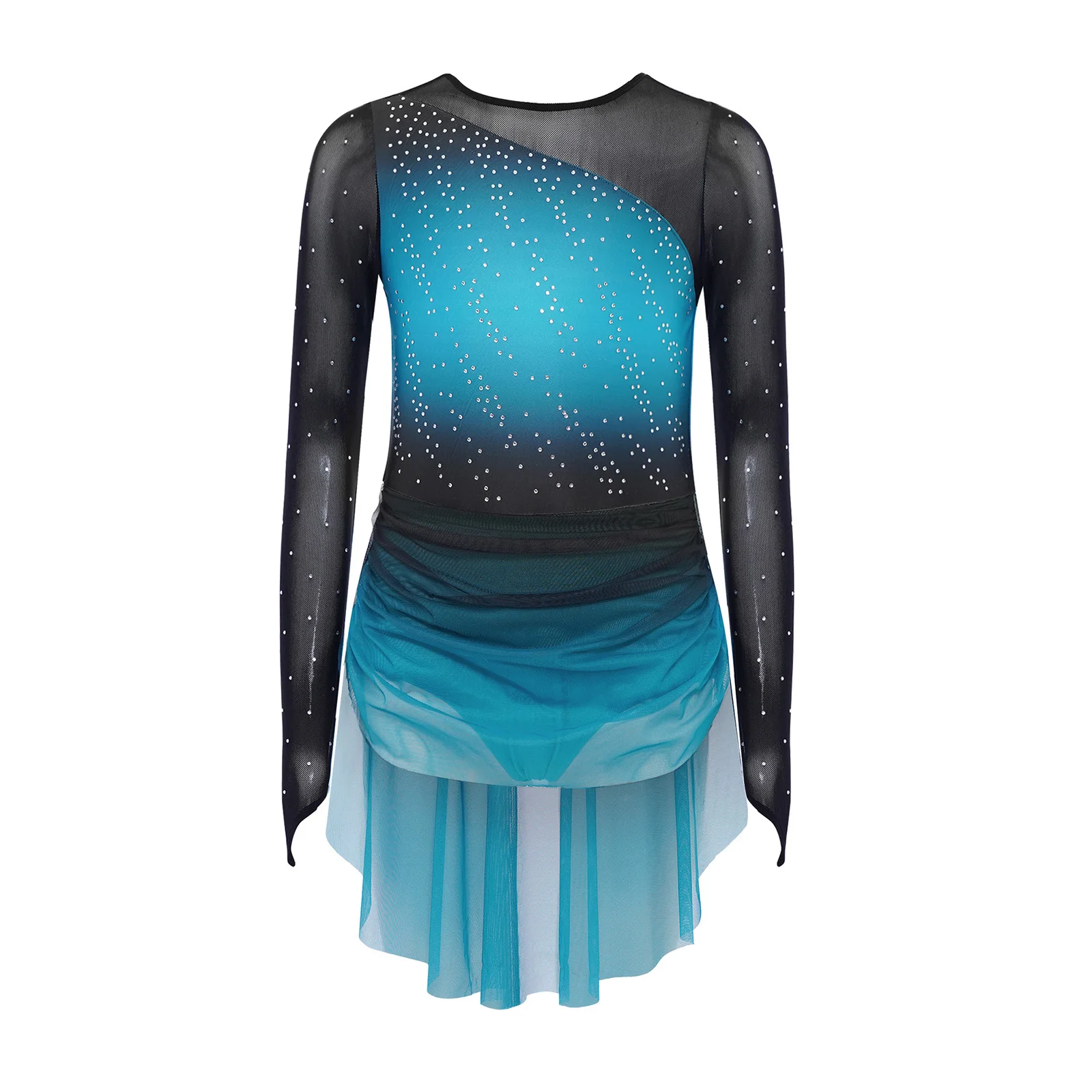 

Kids Girls Gradient Color Figure Skating Ballet Dance Performance Leotards Dress Lyrical Modern Waltz Ballroom Stage Dance Wear