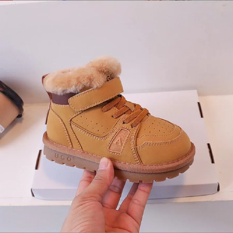 Botas de nieve gruesas y cálidas para niños y niñas, botines casuales cómodos, a la moda, invierno, 2024