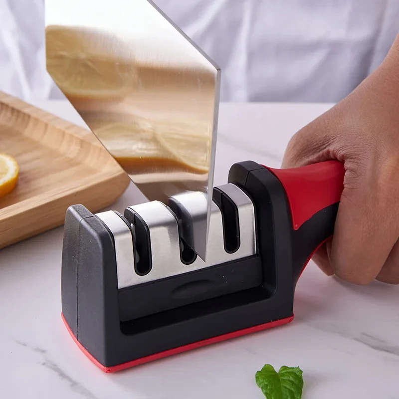 Multi-Function Handheld Kitchen Knife Sharpener, afiação rápida, facas de pedra, 3-4 segmento, 3-4 segmento