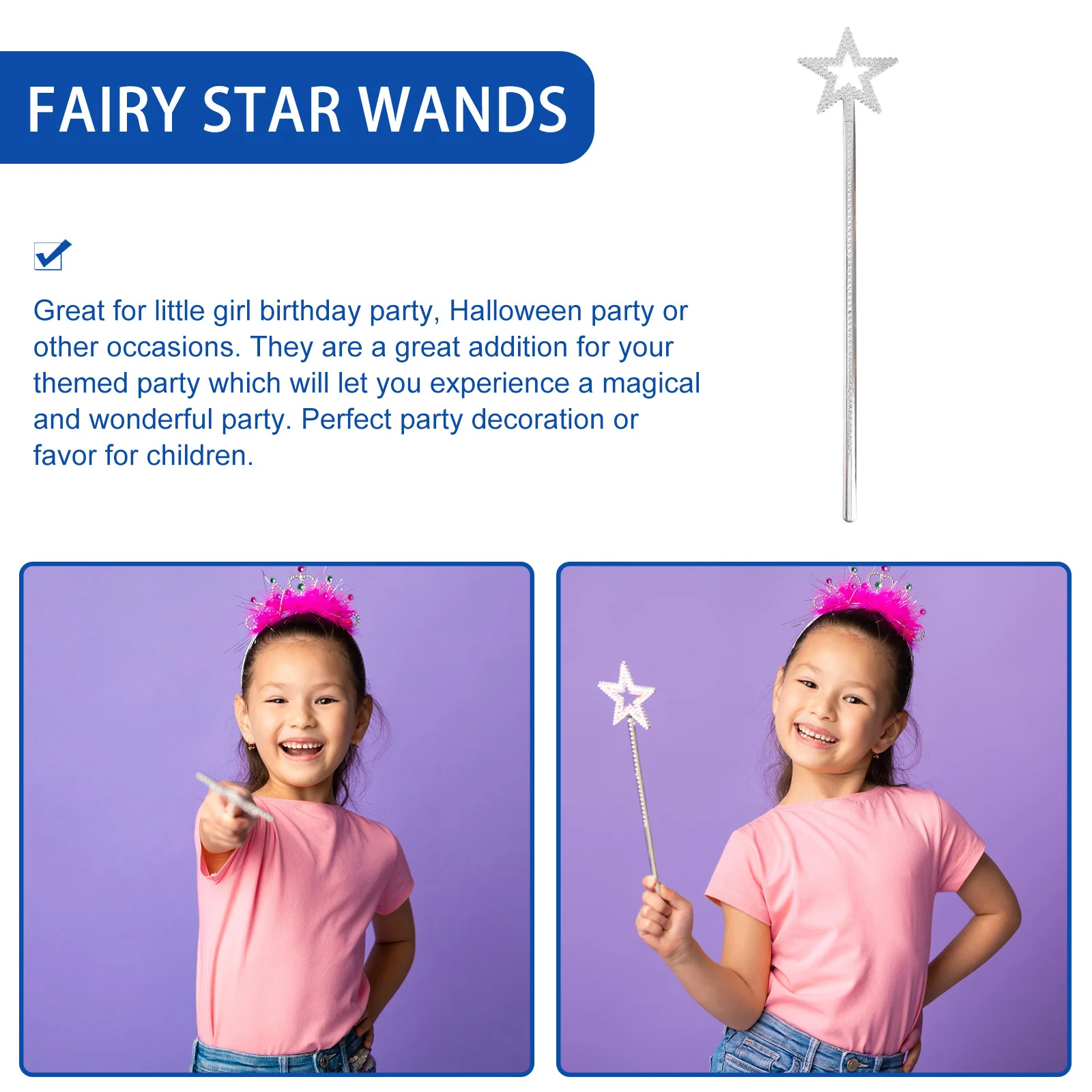 1 قطعة ABS شكل نجمة الجنية العصا السحرية الاطفال حفلة الدعامة لعيد ميلاد الهالوين تأثيري البلاستيك ستار الصولجانات البلاستيكية #3