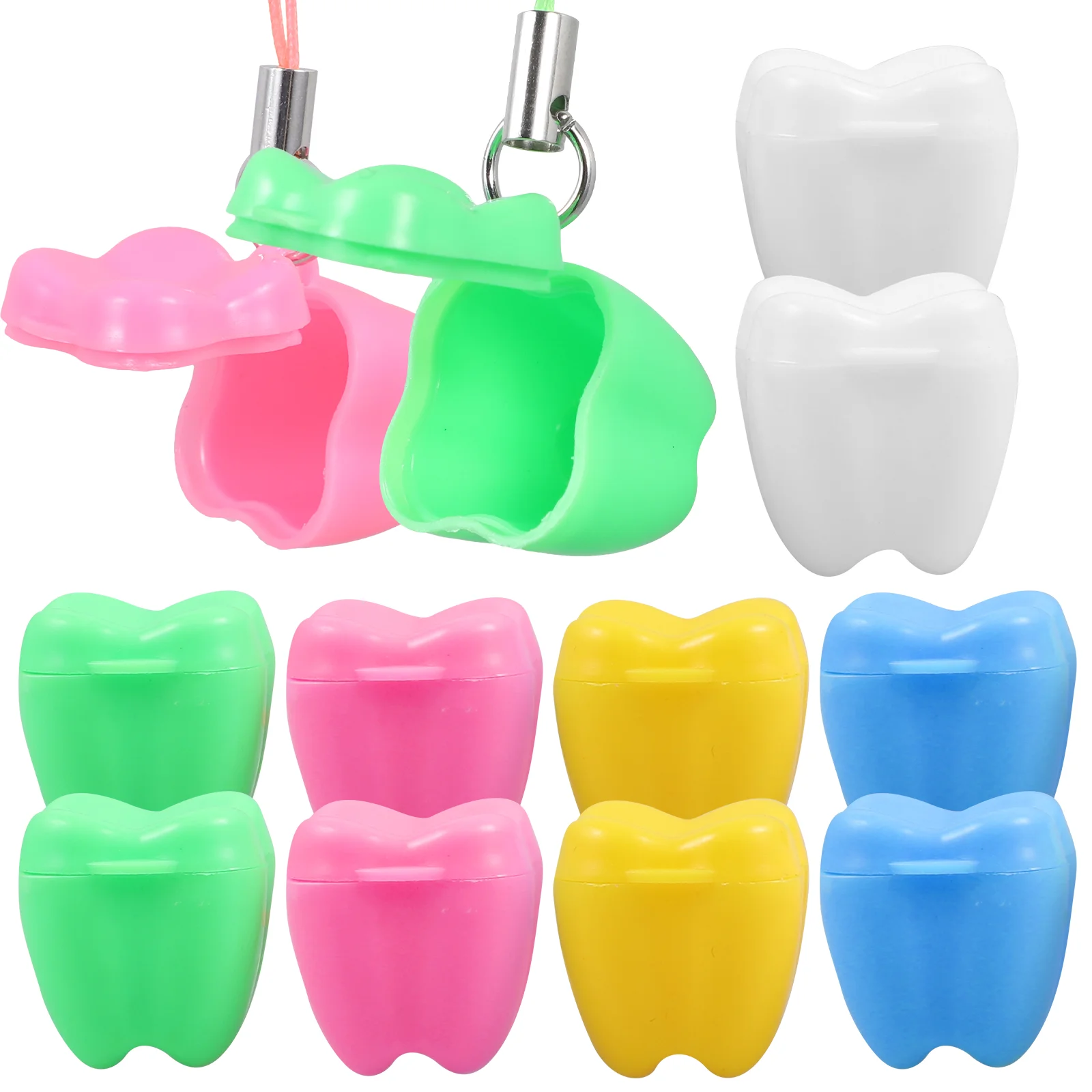 20 Pcs Tooth Storage Box Keepsake Holder Kids Lost Teeth for Children Organizer Baby Cotton Thread