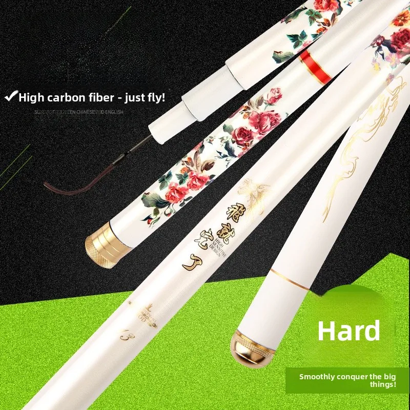 قصبة صيد كربونية فائقة الصلابة، قصبة صيد سوداء للصيد الشتوي في البيوت الزجاجية، قصبة صيد ذبابية قابلة للتعديل 2H، قصبة صيد ت... #3