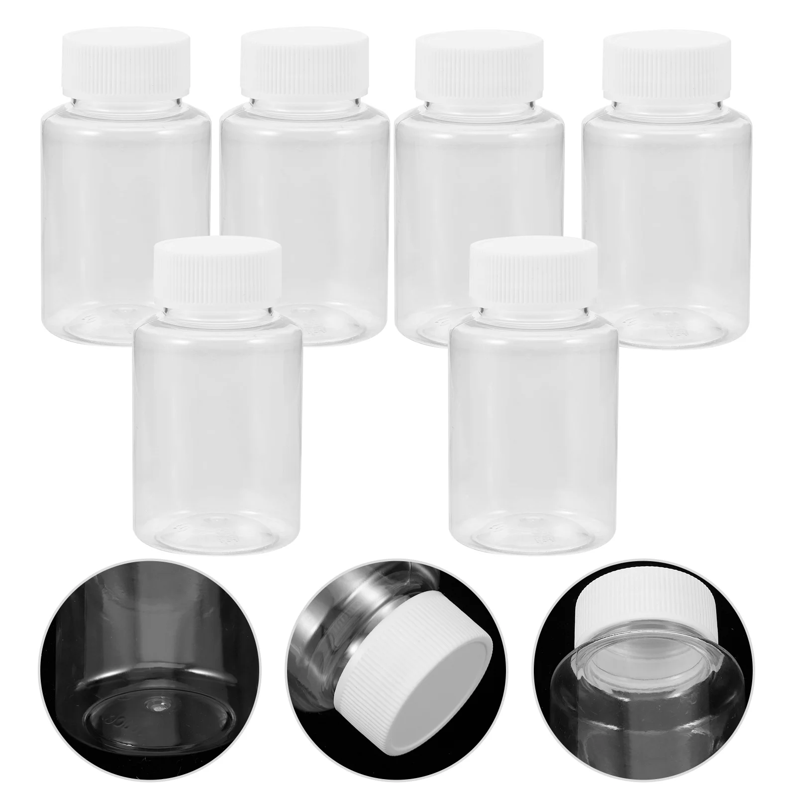 

6 Pcs Oil Sample Bottle Storage Reagent Bottles Sealing with Caps Empty Chemical Bulk Vial for Laboratory Wide Mouth