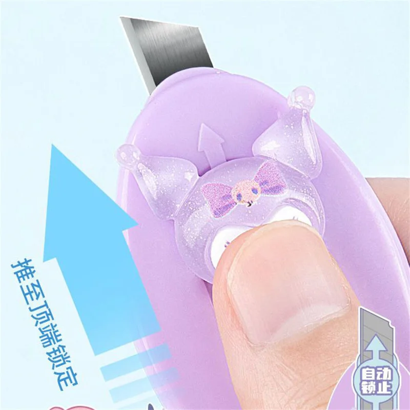 12 pz/lotto Sanrio Kuromi Melody Pochacco Utility Knife Cute Paper Cutter carta da taglio lama di rasoio forniture scolastiche per ufficio