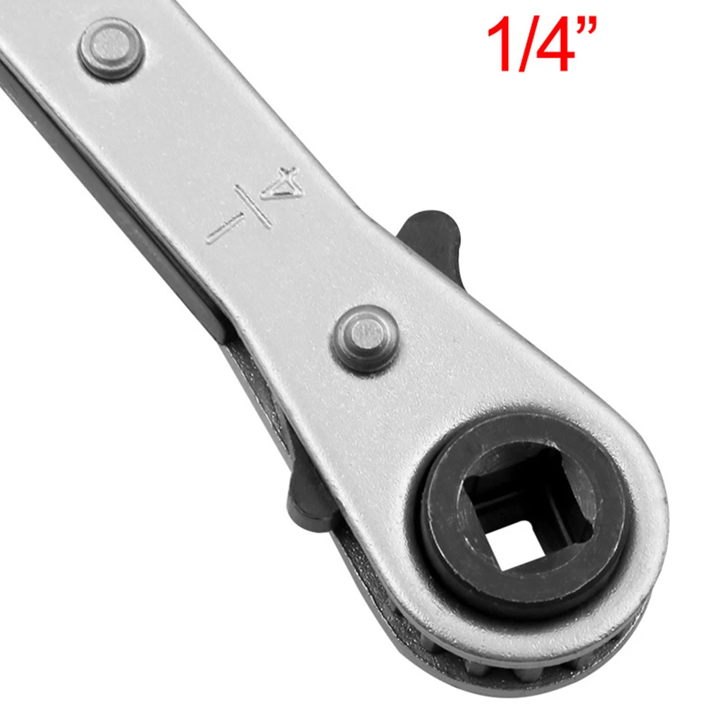 

Ratchet Wrench Hard to Reach Car Repairing Set Changing Refrigeration Tool Silver Fully Reversible Double Head Spanner Hand