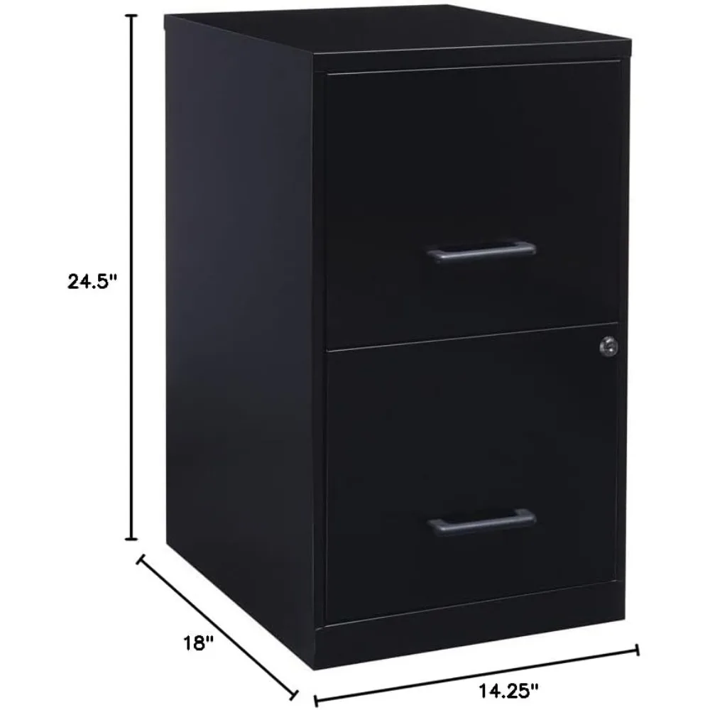 Metal 2 Drawer Letter File Cabinet in Black